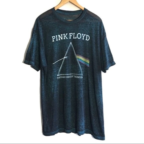 Pink Floyd Other - Pink Floyd Burnout Graphic Tee Teal Black Rainbow